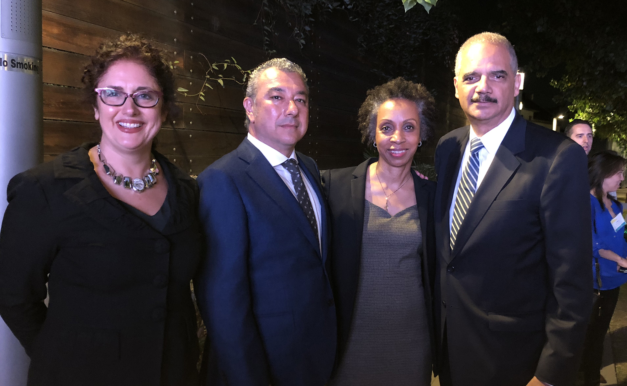 Photo of Heather L. Rosing, Leo Trujillo-Cox, Nina Shaw, and Eric Holder