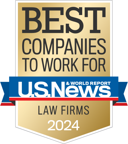 U.S. News & World Report Badge for 2024 Best Company to Work For: Law Firms